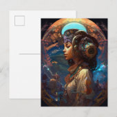 Science Fiction Black Woman Afrofuturism Briefkaart (Voorkant / Achterkant)