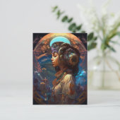Science Fiction Black Woman Afrofuturism Briefkaart (Staand voorkant)