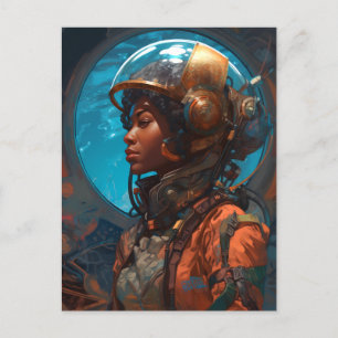 Science Fiction Black Woman Afrofuturism Briefkaart