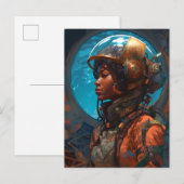 Science Fiction Black Woman Afrofuturism Briefkaart (Voorkant / Achterkant)
