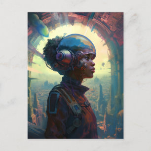 Science Fiction Black Woman Afrofuturism Briefkaart