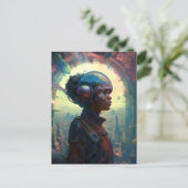 Science Fiction Black Woman Afrofuturism Briefkaart (Staand voorkant)