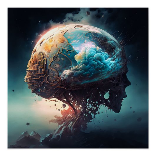 Science Fiction Brain Perfect Poster (Voorkant)