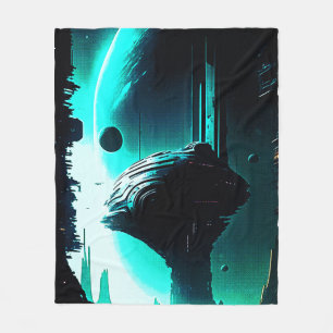 Science Fiction Buitenaards Landschap 103 Fleece Deken