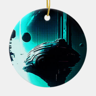 Science Fiction Buitenaards Landschap 103 Keramisch Ornament