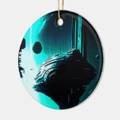 Science Fiction Buitenaards Landschap 103 Keramisch Ornament (Links)