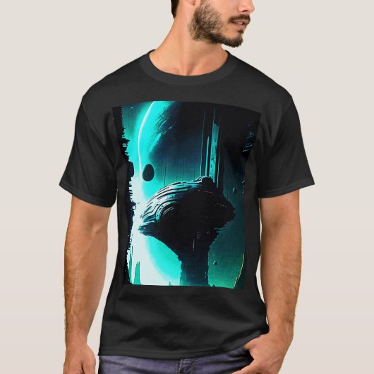 Science Fiction Buitenaards Landschap 103 T-shirt (Voorkant)