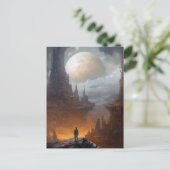 Science Fiction City Landscape Sci Fi Briefkaart (Staand voorkant)