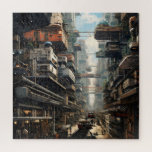 Science Fiction City Legpuzzel<br><div class="desc">Als je van sciencefiction houdt,  is dit ontwerp perfect voor jou. Het show van een stad.</div>