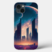 Science Fiction Cyberpunk Space City Case-Mate iPhone Case (Achterkant)