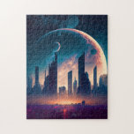 Science Fiction Cyberpunk Space City Legpuzzel<br><div class="desc">Science Fiction Cyberpunk Space City</div>