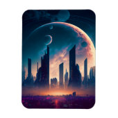 Science Fiction Cyberpunk Space City Magneet (Verticaal)