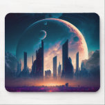 Science Fiction Cyberpunk Space City Muismat<br><div class="desc">Fantasy art producten van The Lunarium.</div>