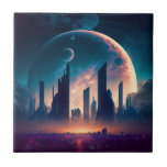 Science Fiction Cyberpunk Space City Tegeltje<br><div class="desc">Science Fiction Cyberpunk Space City</div>