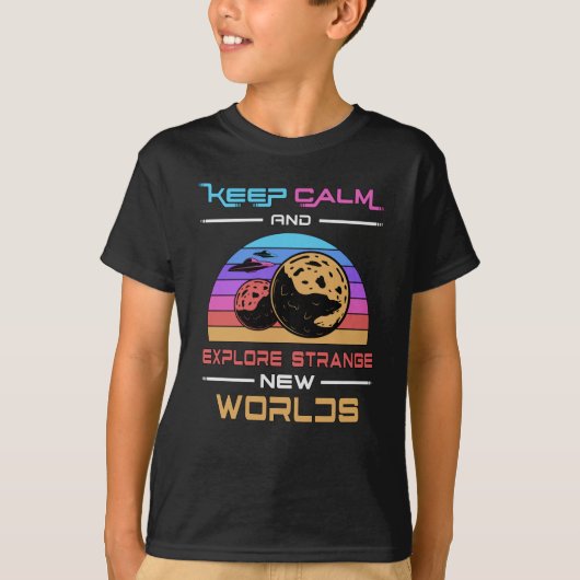 Science Fiction Day Space Keep Calm Stars Gift T-shirt (Voorkant)
