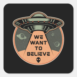 Science Fiction Day Space Science Alien Stars Gift Vierkante Sticker