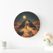 science fiction fantasy world surrealist desert grote klok (Huis)