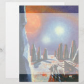  Science Fiction Foreign Planet met Aliens (Voorkant / Achterkant)