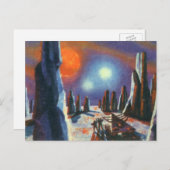  Science Fiction Foreign Planet met Aliens Briefkaart (Voorkant / Achterkant)