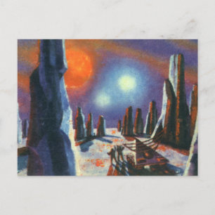  Science Fiction Foreign Planet met Aliens Briefkaart