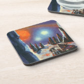  Science Fiction Foreign Planet met Aliens Drankjes Onderzetter (Linkerzijde)