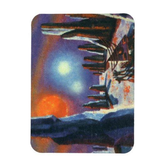 Science Fiction Foreign Planet met Aliens Magneet (Verticaal)