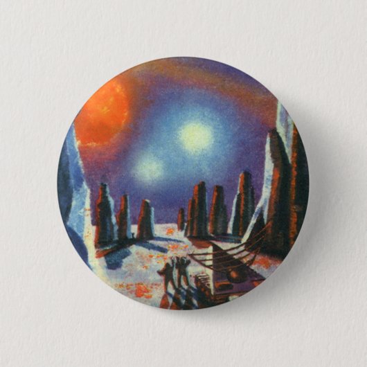 Science Fiction Foreign Planet met Aliens Ronde Button 5,7 Cm (Voorkant)