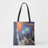  Science Fiction Foreign Planet met Aliens Tote Bag (Voorkant)