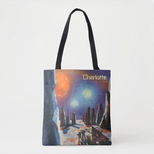  Science Fiction Foreign Planet met Aliens Tote Bag (Voorkant)