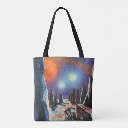  Science Fiction Foreign Planet met Aliens Tote Bag (Achterkant)