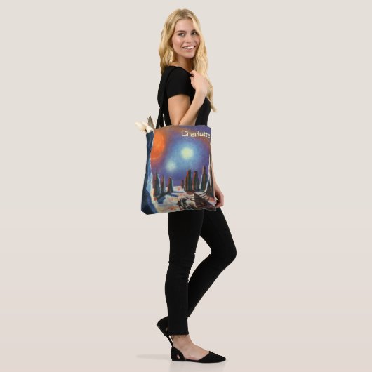  Science Fiction Foreign Planet met Aliens Tote Bag (Op model)