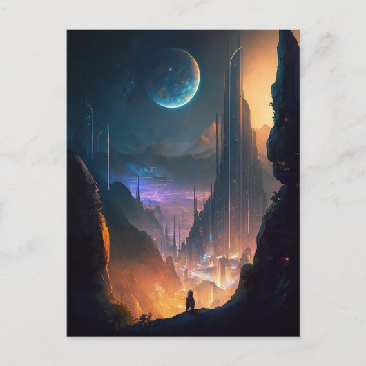 Science Fiction Futuristic City Briefkaart (Voorkant)