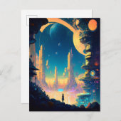Science Fiction Futuristic City Briefkaart (Voorkant / Achterkant)