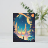 Science Fiction Futuristic City Briefkaart (Staand voorkant)