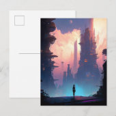 Science Fiction Futuristic City Briefkaart (Voorkant / Achterkant)