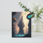 Science Fiction Futuristic City Briefkaart (Staand voorkant)