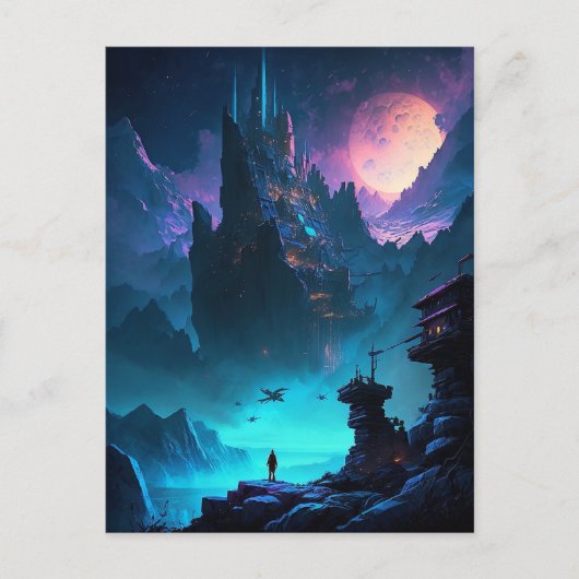 Science Fiction Futuristic City Briefkaart (Voorkant)