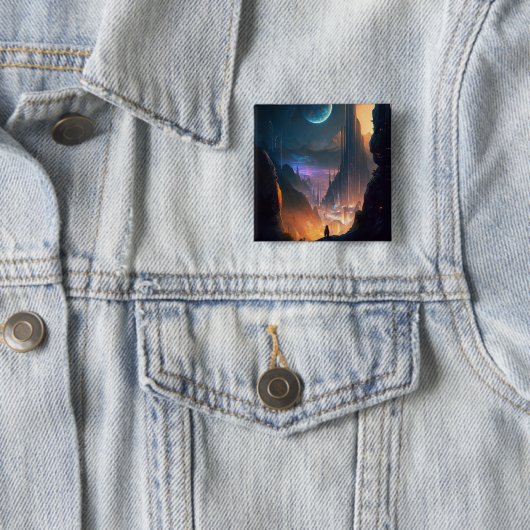 Science Fiction Futuristic City Button (In situ)