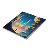 Science Fiction Futuristic City Ceramic Tegel Tegeltje (Zijkant)