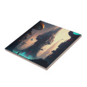 Science Fiction Futuristic City Ceramic Tegel Tegeltje (Zijkant)