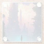 Science Fiction Futuristic City Glazen Onderzetter (Achterkant)