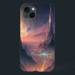 Science Fiction Futuristic City Hoesje-Mate iPhone Case-Mate iPhone Case<br><div class="desc">Fantasy,  Sci-fi & Horror kunst van het Lunarium.</div>