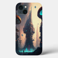 Science Fiction Futuristic City Hoesje-Mate iPhone