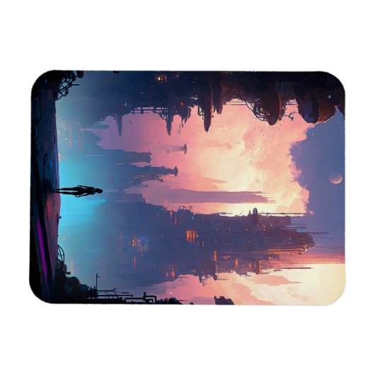 Science Fiction Futuristic City Magneet (Horizontaal)