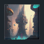 Science Fiction Futuristic City Magnet<br><div class="desc">Fantasy art producten van The Lunarium.</div>