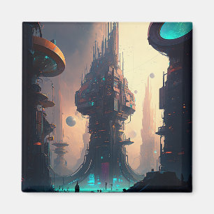 Science Fiction Futuristic City Magnet