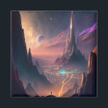 Science Fiction Futuristic City Magnet<br><div class="desc">Fantasy art producten van The Lunarium.</div>