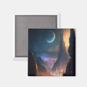 Science Fiction Futuristic City Magnet (Voorkant / Achterkant)