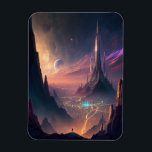 Science Fiction Futuristic City Magnet Magneet<br><div class="desc">Fantasy art producten van The Lunarium.</div>