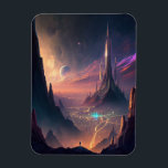 Science Fiction Futuristic City Magnet Magneet<br><div class="desc">Fantasy art producten van The Lunarium.</div>